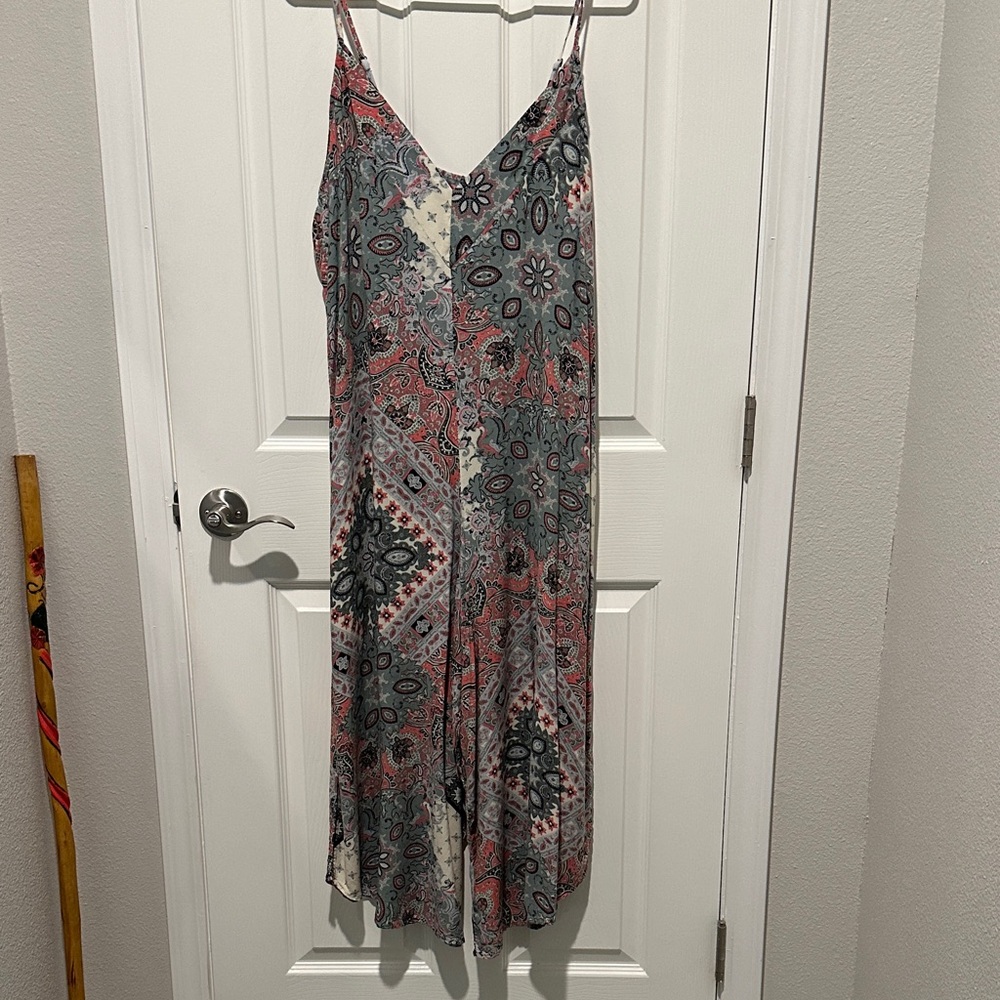 Eyeshadow Pink and Gray Maxi jumpsuit